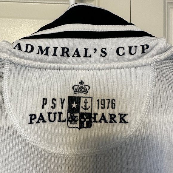 Men's Paul & Shark Quarter Zip Sweater White/Navy - Picture 6 of 6